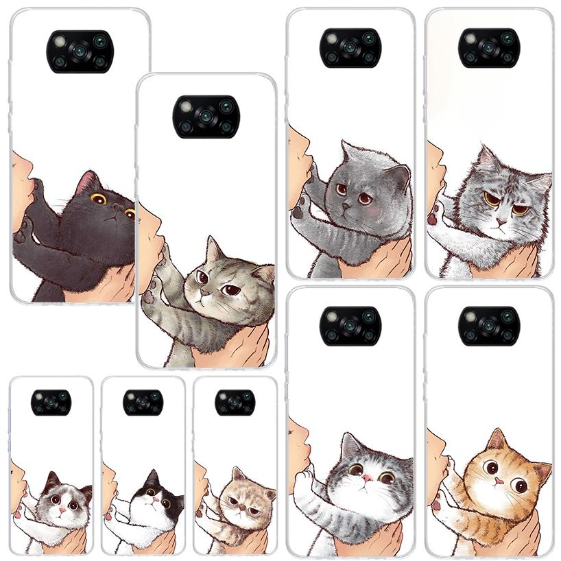 Kiss Lovely Cat Kitten Phone Case For Xiaomi Poco X7 X6 X5 M7 M8 Pro F7 Ultra Redmi 15C 15 13C 13 12C 12 10 10C 10A Art Fundas P