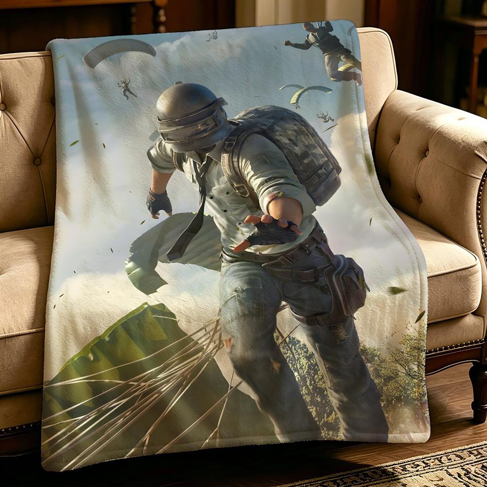 Игровое одеяло P-PUBG-G, толстое, комфортное, из фланели, для многоцелевого использования, в помещении, на улице, для дневного сна