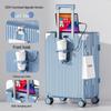2024 New Multifunctional Luggage: 20-Inch Travel Suitcase & 24-Inch Trolley Case with Lock, Leather Finish, Unisex Design