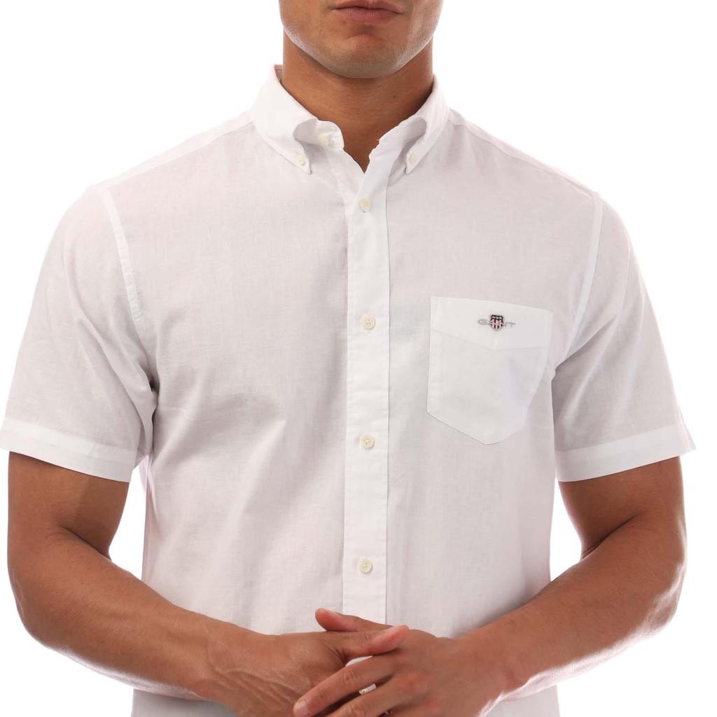 Gant Mens Linen Regular Short-Sleeved Shirt