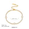 NEW VINTAGE BLINGBLING TEAR DANGLE TENNIS ZIRCON PRINCESS IDOL BRACELET Dazan HOT 18k Gold Plated Stainless Steel Lady JEWELRY
