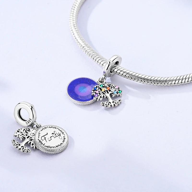 Copper Colorful Tree Of Life Family Charms Heart Flowers Beads Fit Original Bracelets Diy Fine Jewelry Party Gift For Women