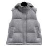Женский серый пуховый жилет с капюшоном Осень/Зима 2025 - Уникальный корейский шик
