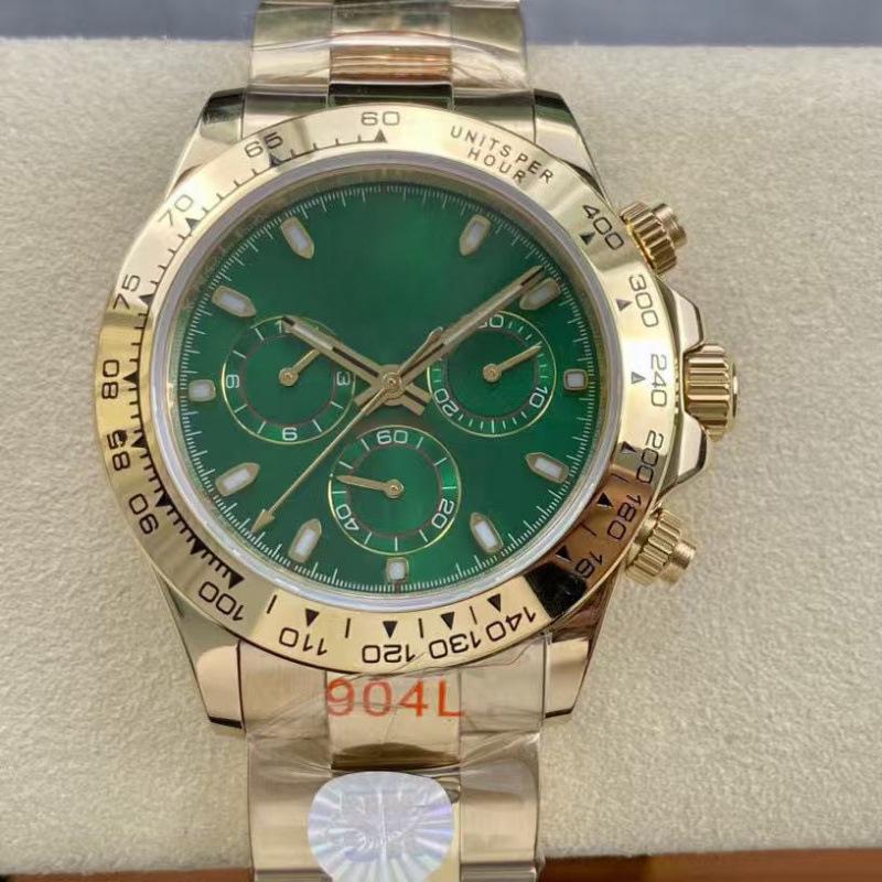 Мужские автоматические механические часы Rolex Daytona 40 мм, многофункциональные, с инкрустацией бриллиантами.