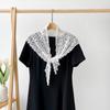 White Lace Triangle Scarf Cape Hip Scarf Retro Lace Shawl  Summer