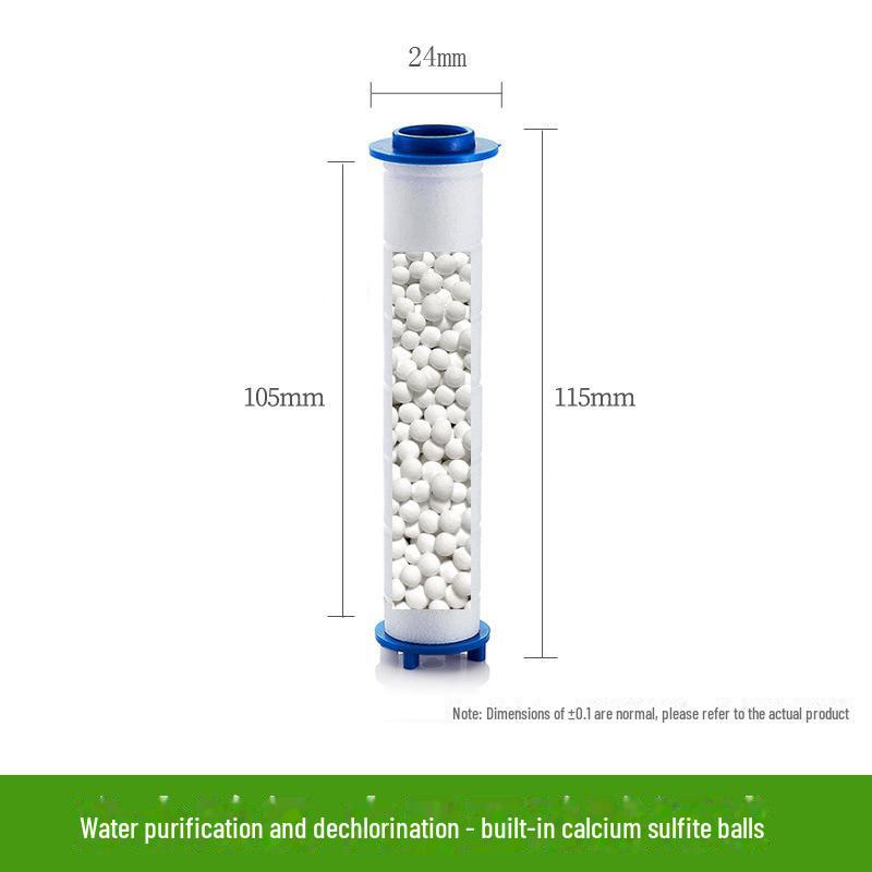 Shower Nozzle Replacement Filter Element with High Compression Cotton Core for Water Purification.