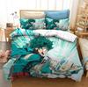 Anime 3D Printed My Hero Academia Duvet Cover Pillowcase Bedding Set Double Twin Full Queen King Adult Bedclothes Quilt Cover