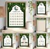Muslim Ramadan Calendar Countdown To Eid Poster Suhoor & Iftar Time Canvas Painting Islamic Wall Art Pictures Home Decor
