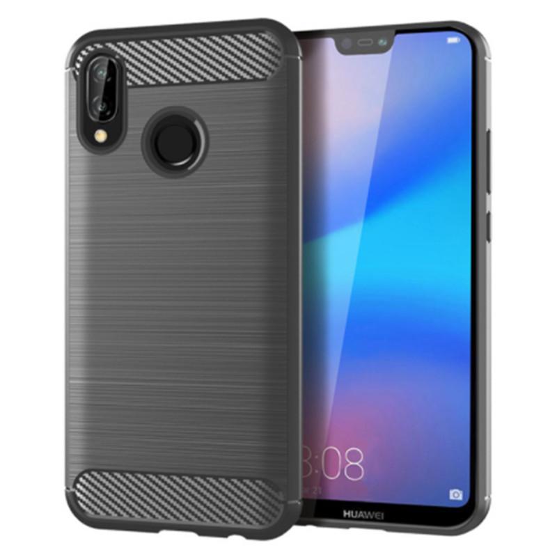 Противоударный силиконовый чехол для Huawei P20 Lite Матовый карбоновый чехол для телефона p20lite Huawei Мягкая задняя крышка
