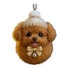 Pom-Pom Pet Ornament 2D Acrylic Cute Dog Christmas Ornament Cartoon Furry Pet Shaped Xmas Tree Hanging Decor for Holiday Party Supplies