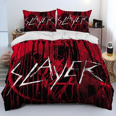 Slayer Тяжелый Металл Музыкальная Группа Постельное Белье КомплектПододеяльник Комплект Постельного Белья Покрывало НаволочкаРазмер King Queen Комплект Постельного Белья Детский