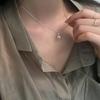 Минималистичный кулон с одним сверкающим бриллиантом на ключичной цепочке - Изящное колье-солитёр для женщин, повседневное, для вечеринок