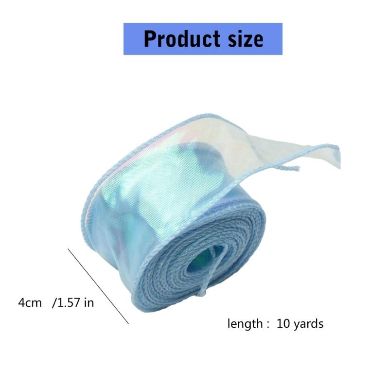 Прозрачная Органзовая Лента 40мм X 9метров Шифоновые Ленты для Букетов Упаковка Свадебного Торта Декорация Поделки Венок Банты Изготовление