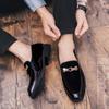 Men's PU Leather Loafers Slip-On Shoes Nightclub Party Casual Comfortable Dress Shoes Men Pointy Toe Formal Business Footwear