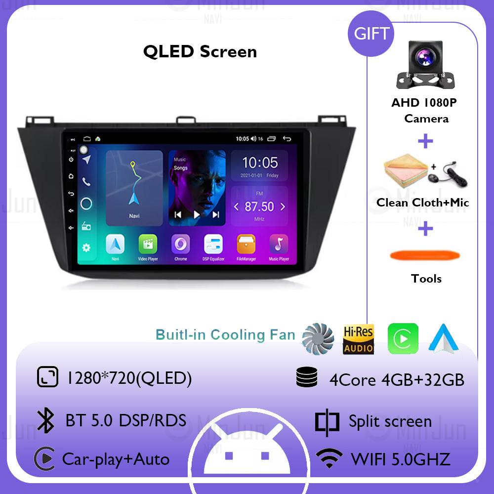 Android 14 Carplay Автомагнитола для Volkswagen Tiguan 2 Mk 2016 2017 2018 2019 2020 2021 2022 Плеер GPS Навигация WIFI+4G