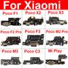 USB Chargng Dock Port Connector Board Flex Cable With Microphone For Xiaomi Mi Poco F1 F2 Pro Poco X3 X2 C3 Mi Play Repair Parts