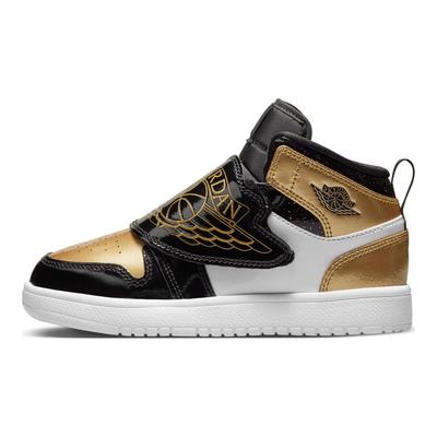Детские кроссовки Air Sky Jordan 1 SE PS Gold Toe Черный металлик-золотой белый DV6069-071