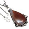Pendant Banded Agate Gemstone Valentine'Day Gift Silver Jewelry 2.5"