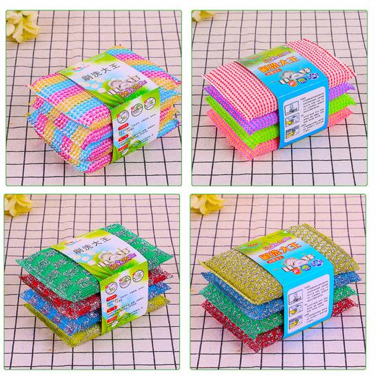 4 шт./компл., гибкая чистящая губка, широкое применение, печатное портативное многофункциональное средство для очистки кастрюль для дома