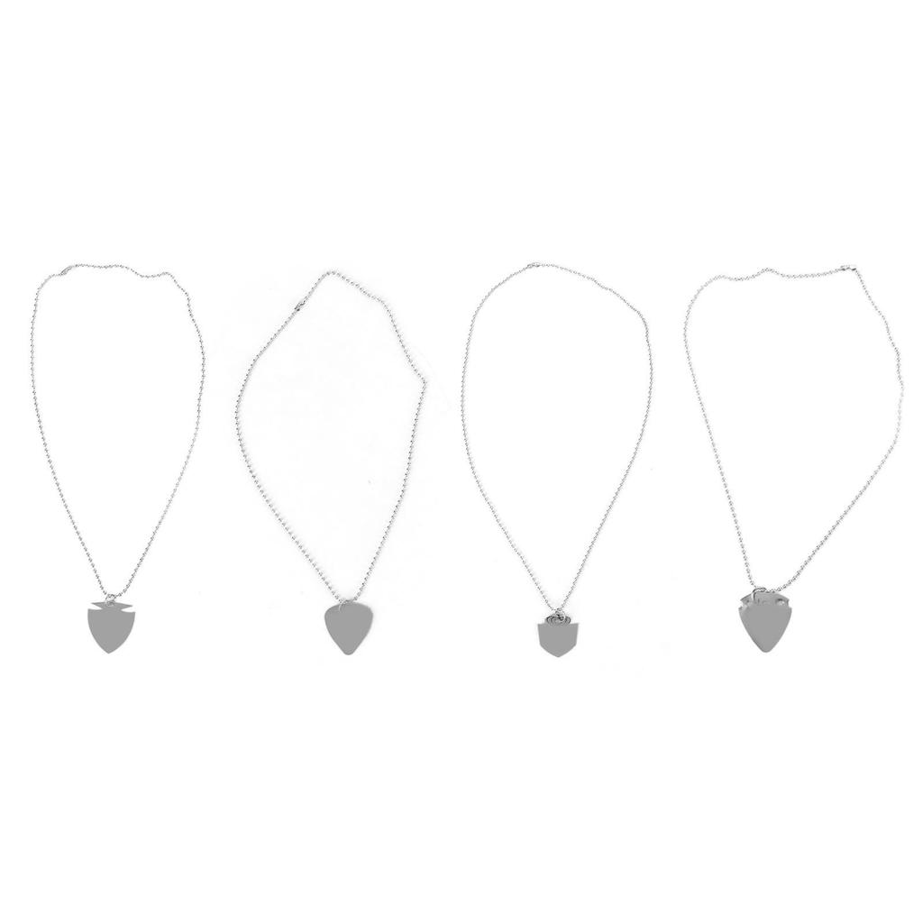 4 шт. Ожерелье с гитарным медиатором, Украшение в стиле хэви-метал, Подвеска с уникальным узором, Ожерелье с гитарным медиатором