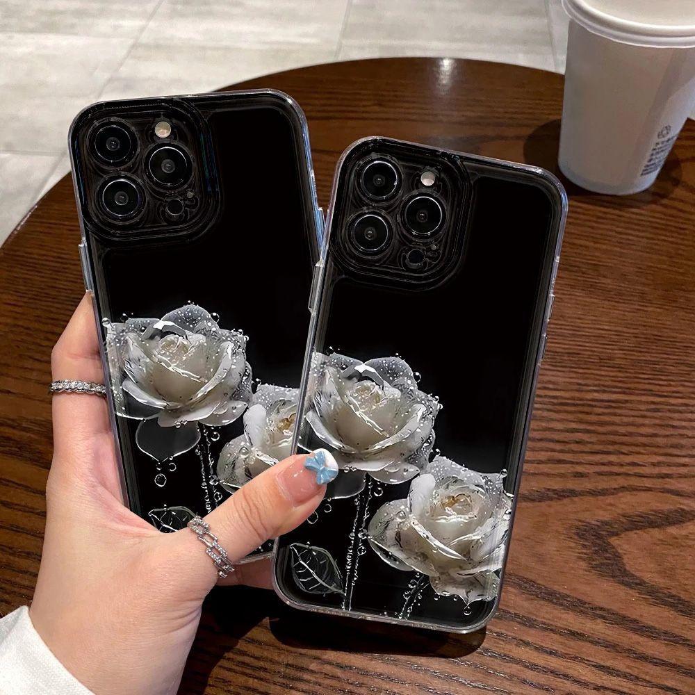 Кристаллическая роза для iPhone17promax космический чехол для телефона Apple 16 прозрачный 14/13 мелкое отверстие 15