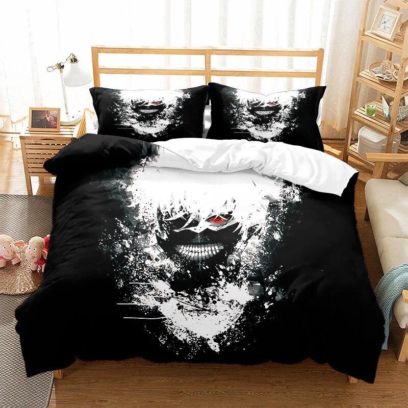 Naruto Series Three-piece Duvet Cover Digital Printing Brushed Two-piece Set Children's Cartoon Anime Quilt Cover