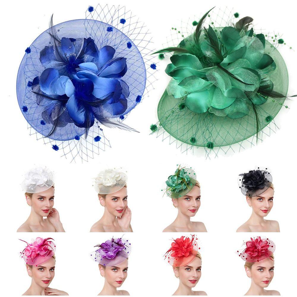 Стильные шапки-волшебники, свадебные цветочные сетчатые повязки на голову, коктейльные головные уборы для чаепития для женщин и девочек