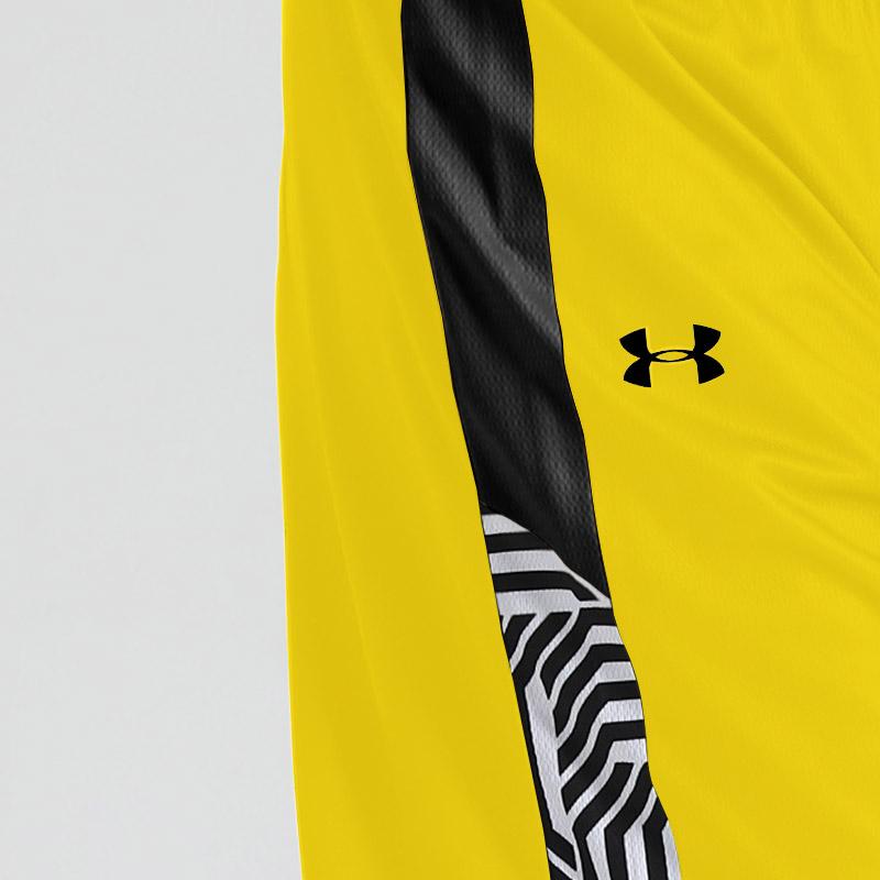 Under Armour Цветные блоки повседневный дизайн быстросохнущие беговые спортивные тренировочные шорты средней посадки баскетбольные шорты мужские желтые 23500201-790