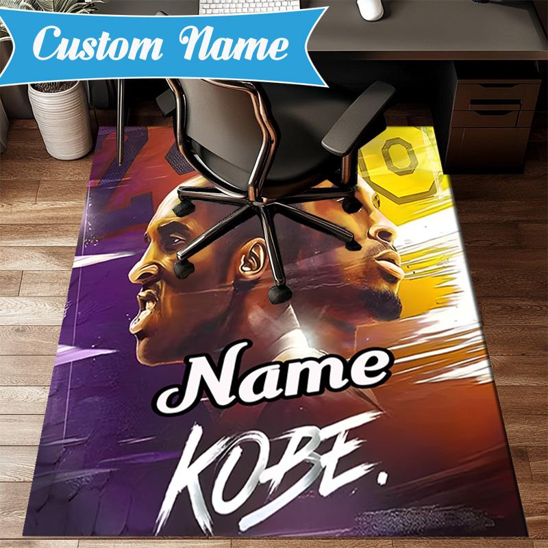 Custom Name Kobe's Legacy Art Rug for Living Room, Game Rooms, Office, Bedroom, Floor Mat Playful Design, fan gifts Christmas decor