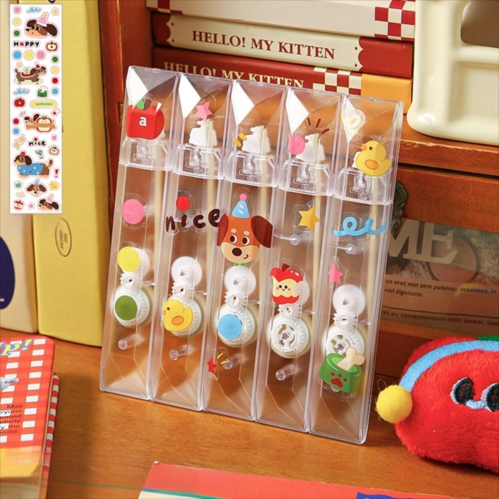 5pcs/Set Smooth Coating Tape Transparent Correction Band Portable Correction Tape School Supplies