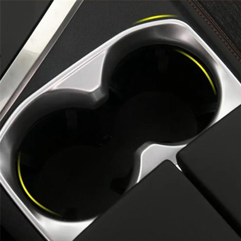 Car Center Console Water Cup Holder Trim Cup Holder Trim Sticker Forpeugeot 4008 5008 3008 GT 2017+