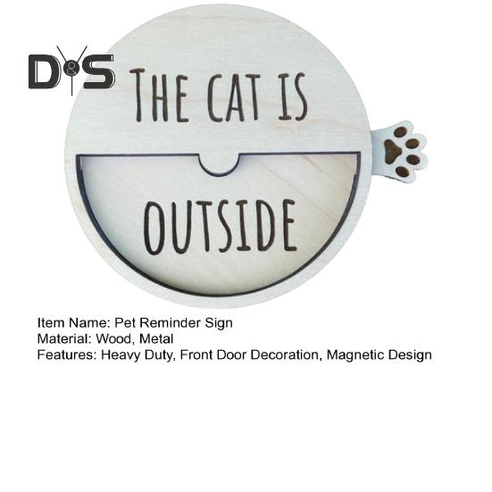 Магнитный знак-напоминание о питомце «Кот внутри», деревянный знак, переключаемый, для входной двери в дом, офиса, поворотный столик, украшение, подарок любителю кошек