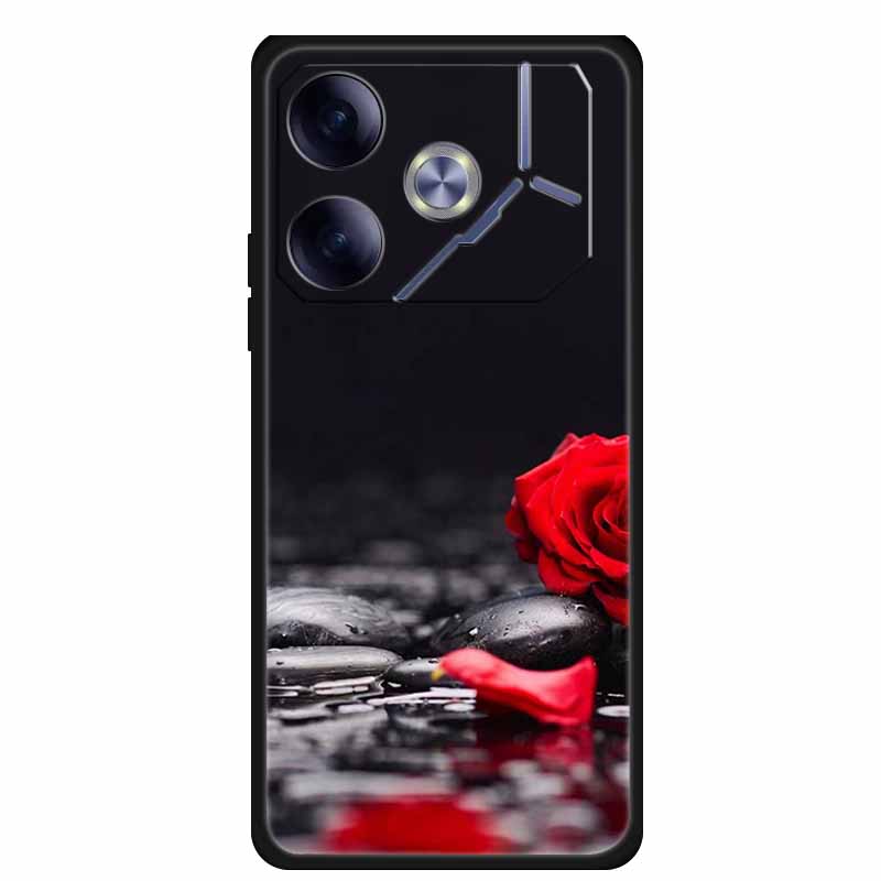 Чехол для телефона Tecno Pova 6 Задняя крышка Ударопрочный Черный Силикон Мягкий Funda для Tecno Pova 6 Чехол Pova6 6.78" Capas Coque