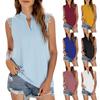 Women's Spring And Summer Solid Color Shirt Loose V-Neck Sleeveless Lace Top
