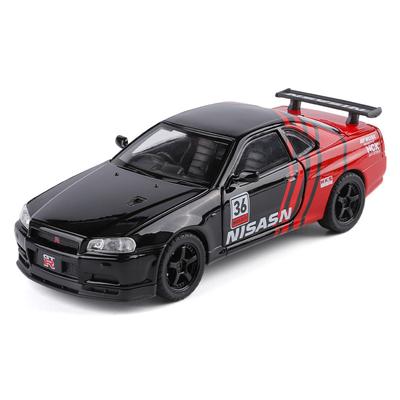 1/32 Nissan Skyline GTR литой литой металлический автомобиль со звуком и светом коллекционная детская игрушка в подарок