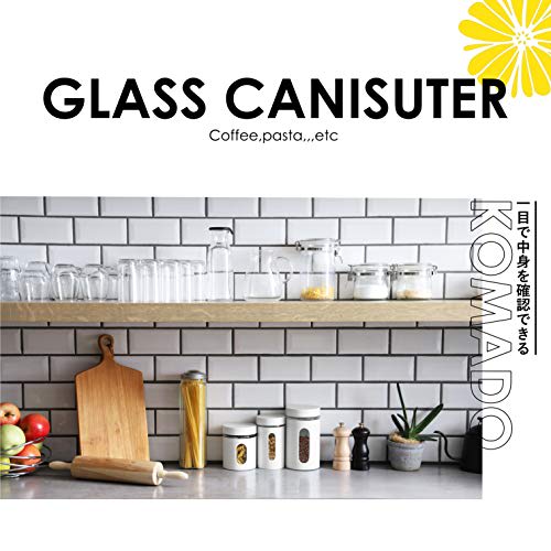 Pearl Metal Storage Container, White, 700ml, Glass Canister, Comado, HB-4532