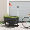 VidaXL Bicycle Trailer Black and Green 45 Kg Iron 94116
