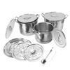4PCS Soup Pot Set Stainless Steel Multipurpose Sauce Pot Kitchen Cookware with 8 Lids for Cooking Steaming Stir Frying