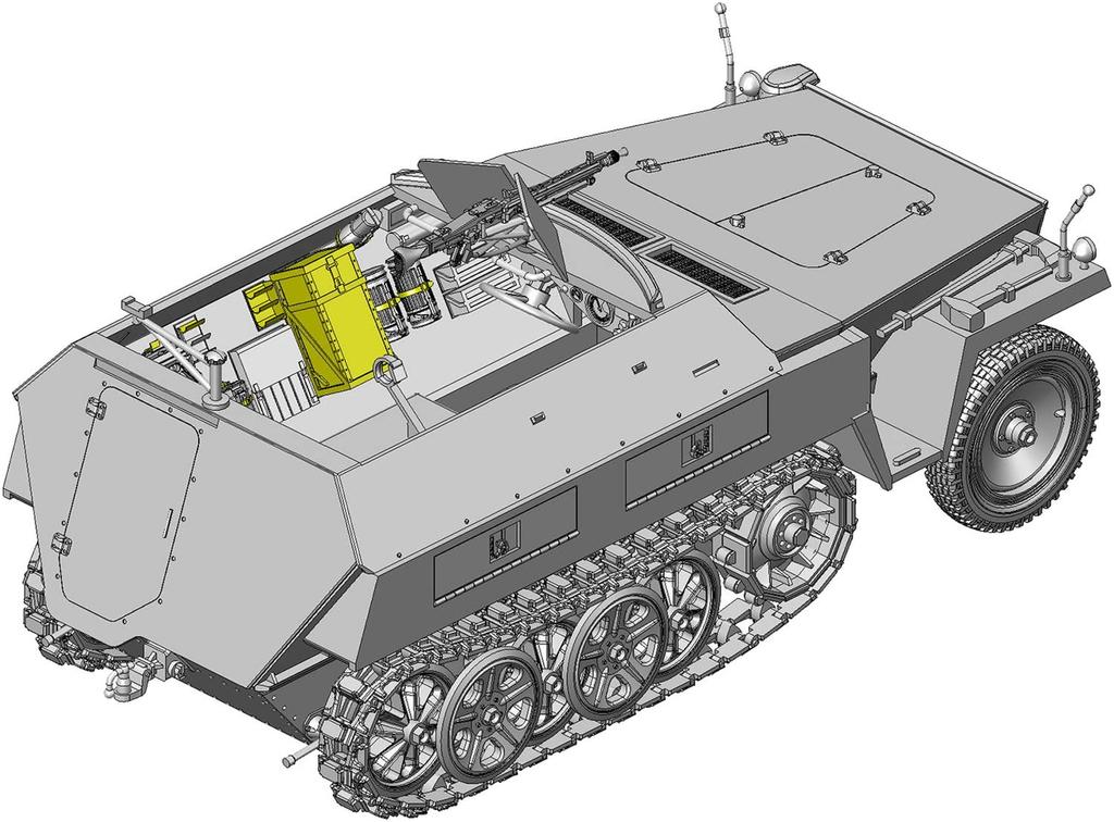 Das Werk scale German Plastic Model Kit Molded in Color 1/35 le.SPW Sd.Kfz.250/1 Ausf.B (Neu) Half-Track USCDW35029,