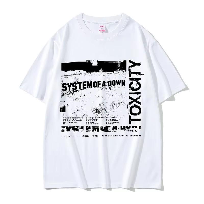 2026 System Of A Down Toxicity Альбом Графика Унисекс Унисекс Готик Рок Оверсайз Уличная одежда Унисекс 90-е Альтернативный Метал Футболки
