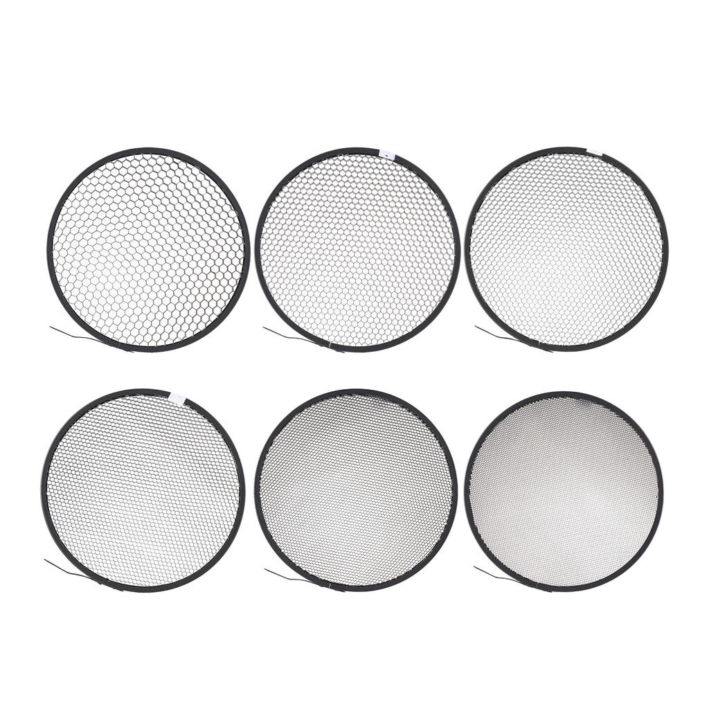 6pcs Photography Honeycomb Grid 10 Degrees /20 Degrees /30 Degrees /40 Degrees /50 Degrees /60 Degrees Honeycomb Lamp Shade Grid Replacement for