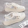 2025 Summer Little White Shoes New Korean Version Ins Female Students Height Increase Hollow Mesh Breathable Casual Street Shot Color Matching