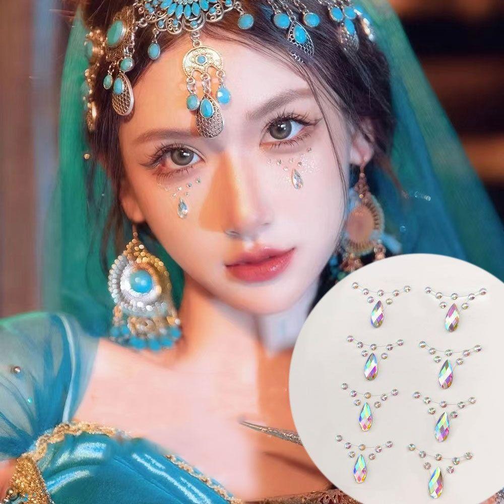 Shadow Crystal Pearls Makeup Tools Eyeliner Diamond Decals Face Tattoo Stickers Face Rhinestone Stickers Body Colored Diamonds