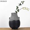 DXUAILOI Nordic Pure Handmade Brushed Ceramic Vase Ornaments Glazed Living Room Flower Arrangement Vase Home Decoration