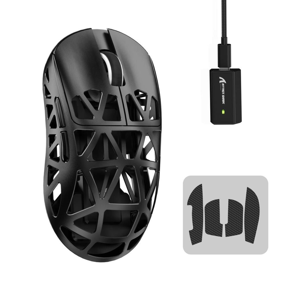 Игровая мышь MAMBASNAKE x ATTACK SHARK R2 из магниевого сплава, мышь 8K с оптическим сенсором PixArt PAW3950, ультралегкая (47 г), 3 режима подключения:
