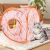 Креативный печатный туннель для кошек Складной туннель для кошек Дышащие интерактивные игрушки для домашних животных Товары для упражнений для котят Игрушки для котят