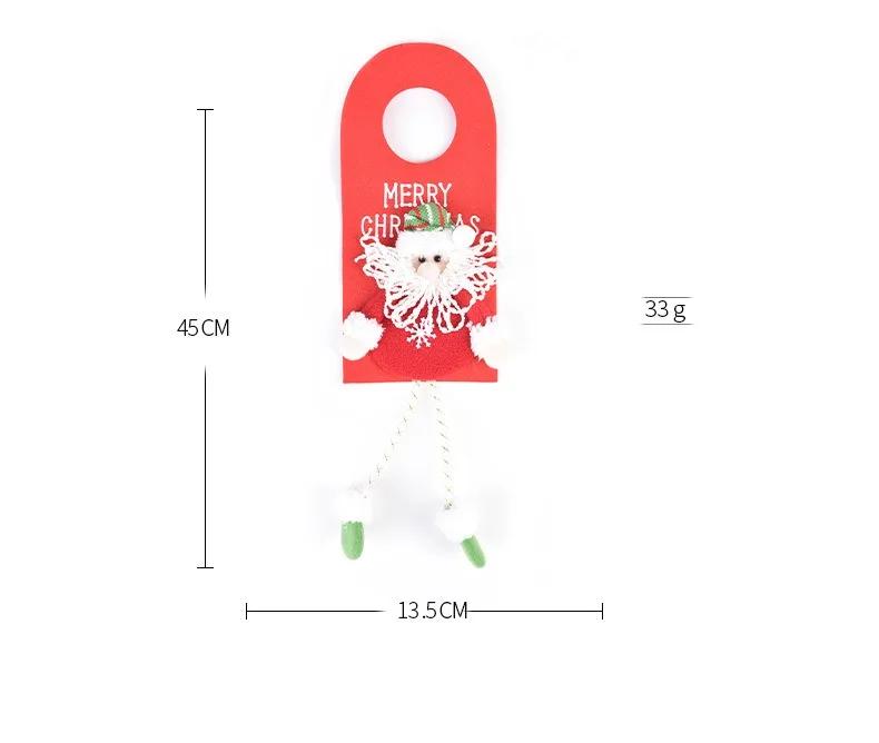 New Christmas Fabric Door Hanging Banner Long Leg Santa Claus Snowman Elk Doll Xmas Mall Window Decir Merry Christmas Ornaments
