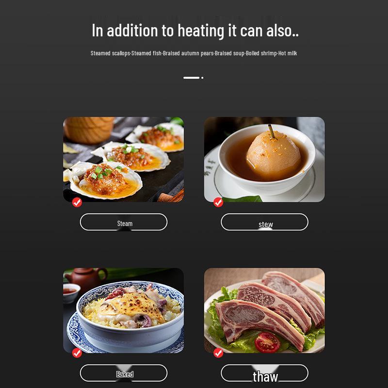 Компактная микроволновая печь «все в одном»: Высокая мощность, быстрый нагрев с механической ручкой и поворотной тарелкой для приготовления на пару и запекания