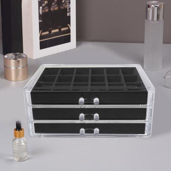 Акриловый органайзер для ювелирных изделий с 3 ящиками и несколькими отделениями, держатель для сережек, регулируемые подносы, пыленепроницаемая прозрачная шкатулка для драгоценностей