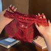 Lingerie Transparent Lace Panties Hollow Out Low Waist Bow Briefs Mesh Women's Underwear Summer